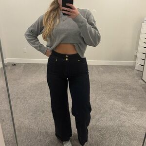 INC International Concepts Dark Blue high waisted Wide-Leg Jeans